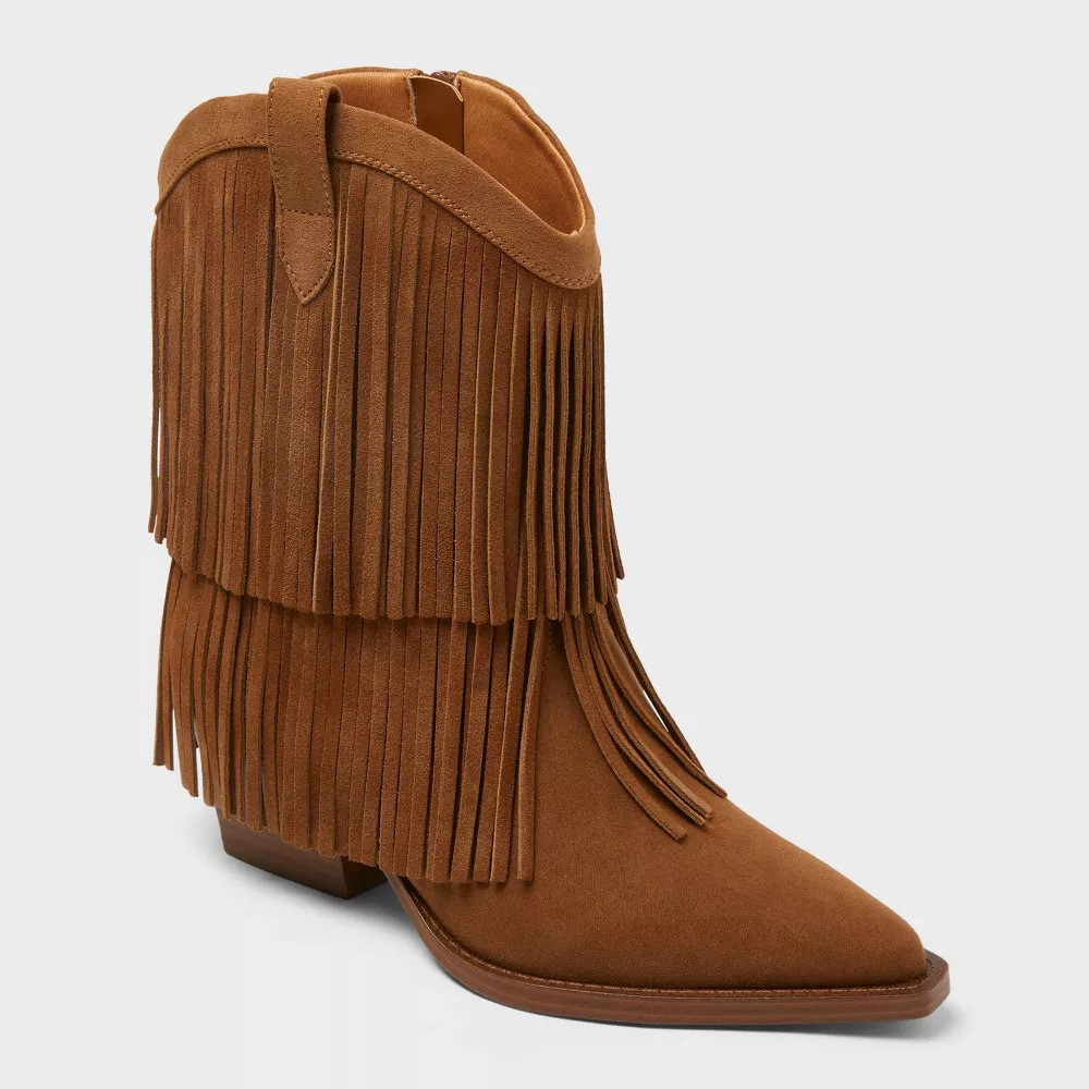 Women s Austin Wide Width Fringe Western Ankle Boots with Memory Foam Insole 4290₽