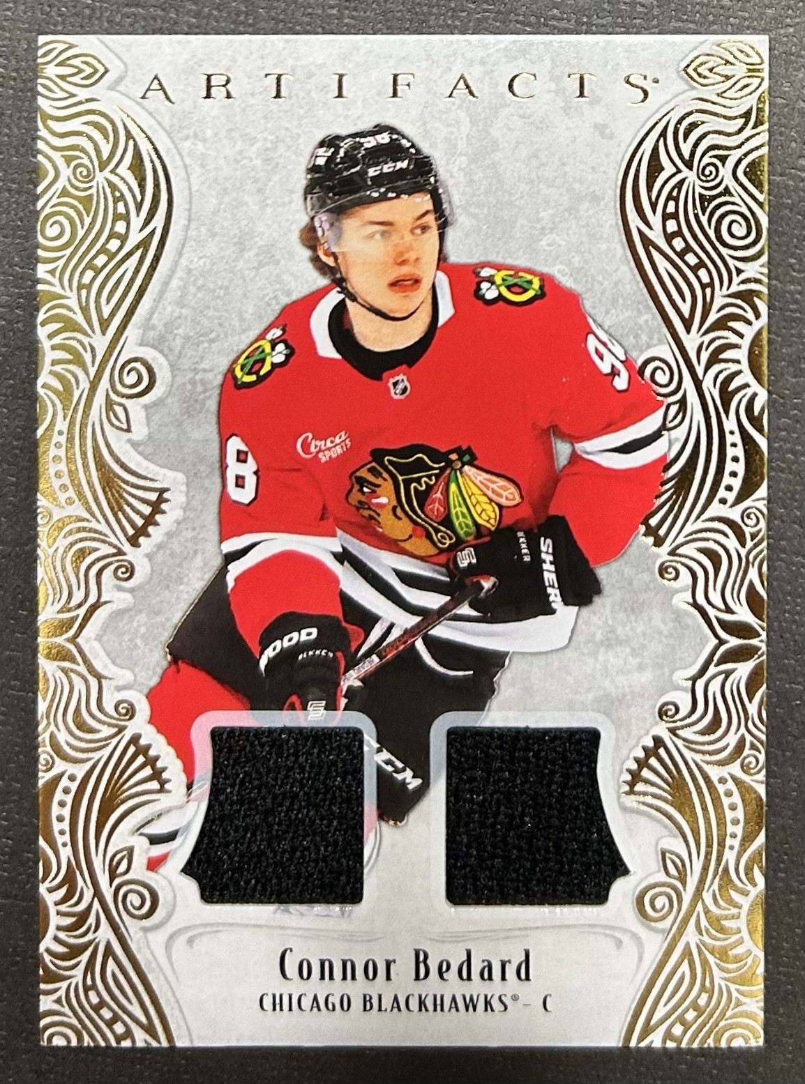 2025-26 UD Artifacts Connor Bedard #131 Stars-Gold Material /199 Game-used