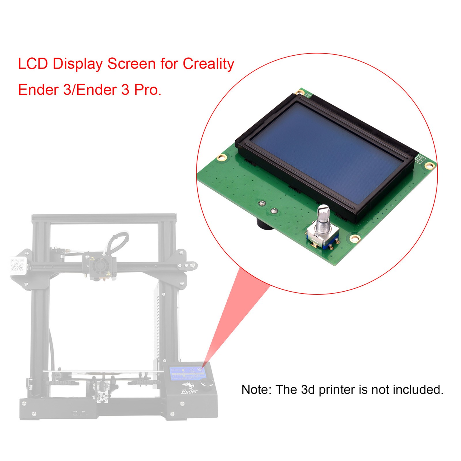 LCD Screen & Cable Accessories Kits For Creality Ender 3/Ender 3 Pro 3D Printer