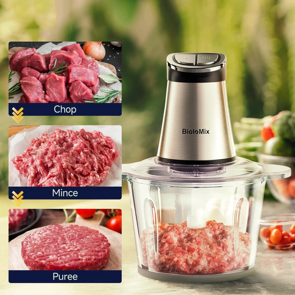 Mini Food Chopper Electric Processor Blender Glass Mixer Garlic Spices Grinder ✨ - Image 4 of 4