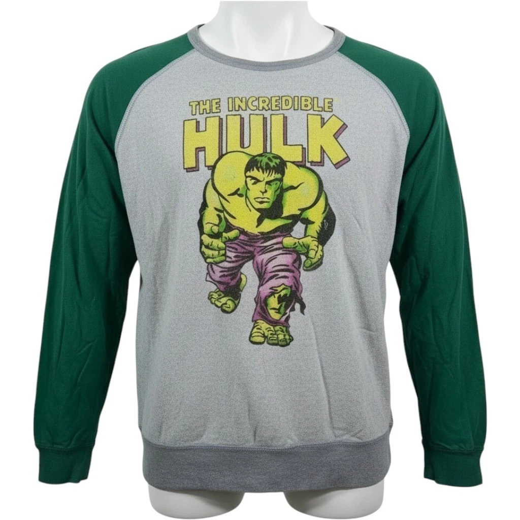 Sudadera grande verde/gris THE INCREÍBLE HULK de Marvel Comics