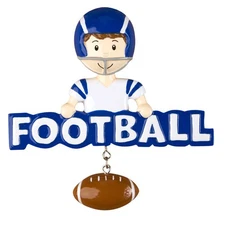 Football Boy Personalized Christmas Tree Ornament