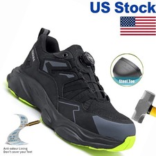 Mens Work Shoes Steel Toe Boots Indestructible Anti-smash Work Shoes Size 8-12