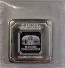 1 oz ounce GEIGER EDELMETALLE .999 Silver Square Bar Made in Germany