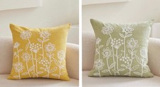 Pillow Cover WILDFLOWERS Embroidered QUALITY 2 Color Choices