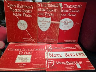 John Thompson's 5 Piano Book Collection Note Speller 1st 2nd 3rd Grade Teaching