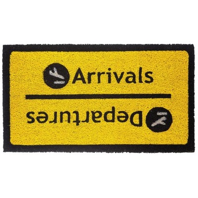   Originelle KokosFußmatte Arrivals/Departures  mit Rutschfester PVCUnterseit...