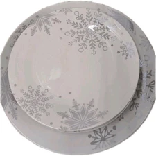 Royal Norfolk Dinner & Side Snowflake Plates (8 Total) 10.5in And 8in