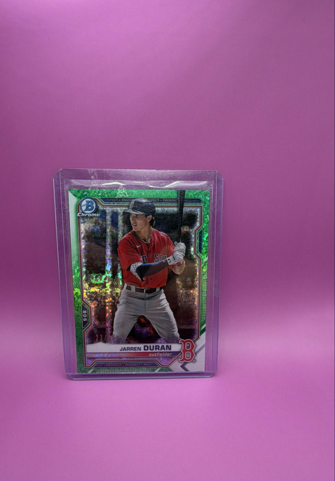 2021 Bowman - Chrome Prospects Jarren Duran #BCP-135 Green Mini-Diamond...