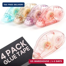 4 Pack Double Sided Tape Roller, Double Sided Adhesive Scrapbook Tape for Scrapb