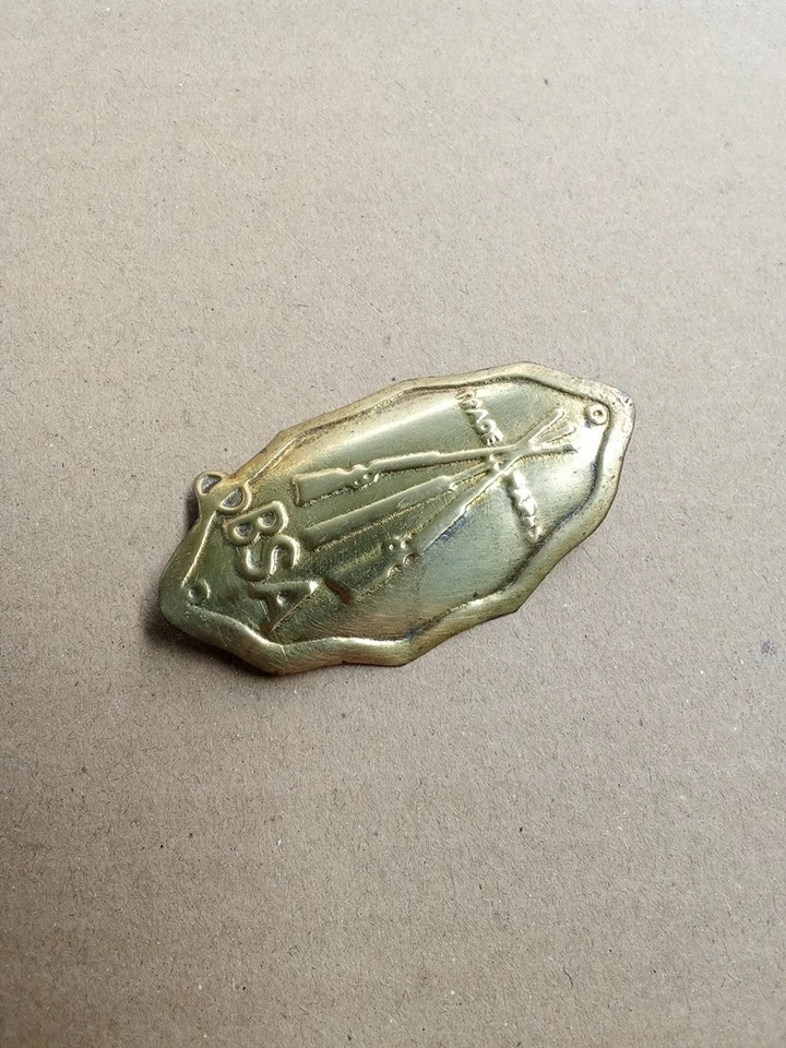 Insignia de cabeza con emblema de latón BSA para bicicleta vintage BSA Foto 3 de 4