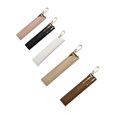 2Pieces 16CM Long PU Leather Pencil Case With Keychain Hook For Student Artist