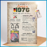 Geburtstagskarte 50 Jahre Mann/Frau Lustig Din A5 Geschenk 1976