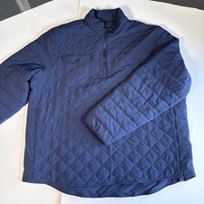 Polo Ralph Lauren Mens XL Blue Quilted Stretch Pullover Jacket Polo Golf EUC