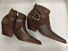 Vince Camuto Size 9 1/2M Nenanie Side Zip Block Heel Ankle Boots New No Box