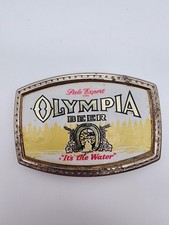 Vintage Olympia Beer Belt Buckle It s the Water Pale Export Logo