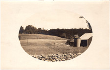 Americana Farm Scene Barn & Silo Unknown Location 1900s RPPC Postcard Photo