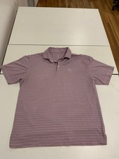 Rhoback Shirt Large USA Flag Striped Golf Performance Polo Preppy Stretch Luxury