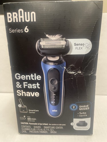 New Braun Series 6-6172cc Rechargeable Wet & Dry Shaver Smart Care Center #9363