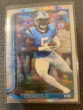 2025 Topps Chrome Rico Dowdle #43 Pulsar Refractor Carolina Panthers