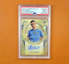 2024-25 Topps UEFA Phil Foden Ultimate Stage Superfractor Auto 1/1, PSA 9/10