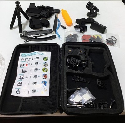 Navitech 30-in-1 Action Camera Kit With Eva Case Black