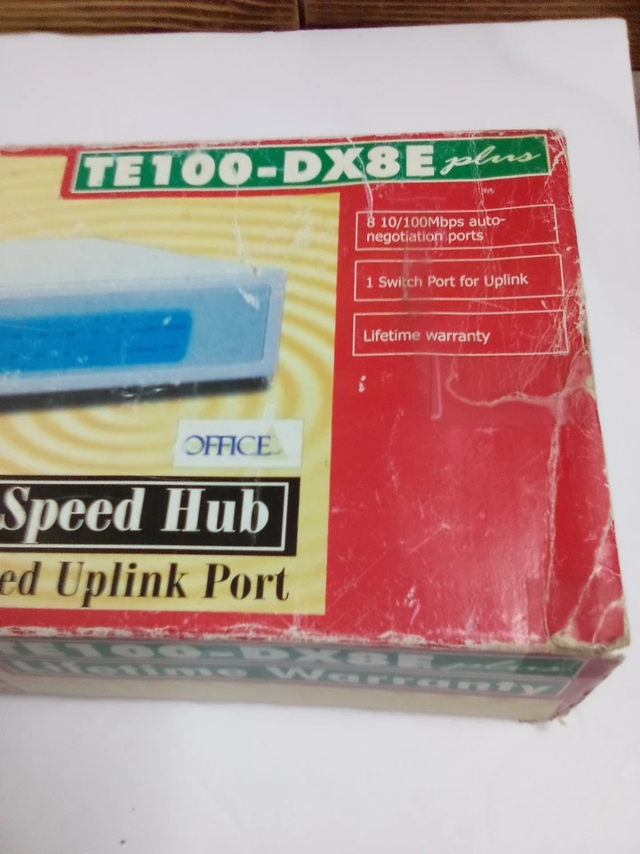 Vintage Old New In Box TRENDNET TE100-DX8E PLUS 8 PORT W/POWER SUPPLY NEW SEALED - Image 3 of 4