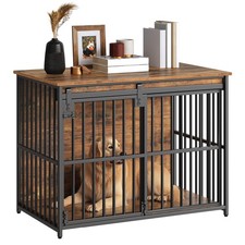 Dog Crate Furniture, 36.6" Heavy Duty Dog Kennel with Sliding Barn Door, Wood...