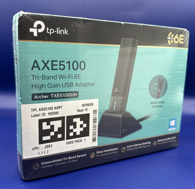 TP-Link AXE5100 Tri-Band Wi-Fi 6E High Gain USB Adapter Archer TXE5100UH