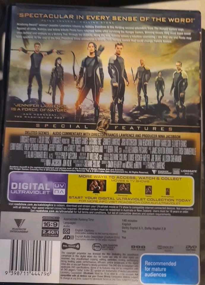 The Hunger Games-Catching Fire (DVD, 2013) - image 2 of 2
