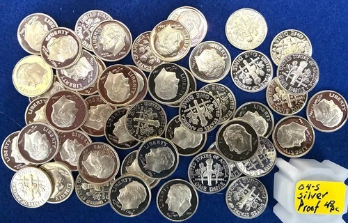 2004-S Roosevelt DCAM Proof Silver Dimes Short Roll (48 Pieces)