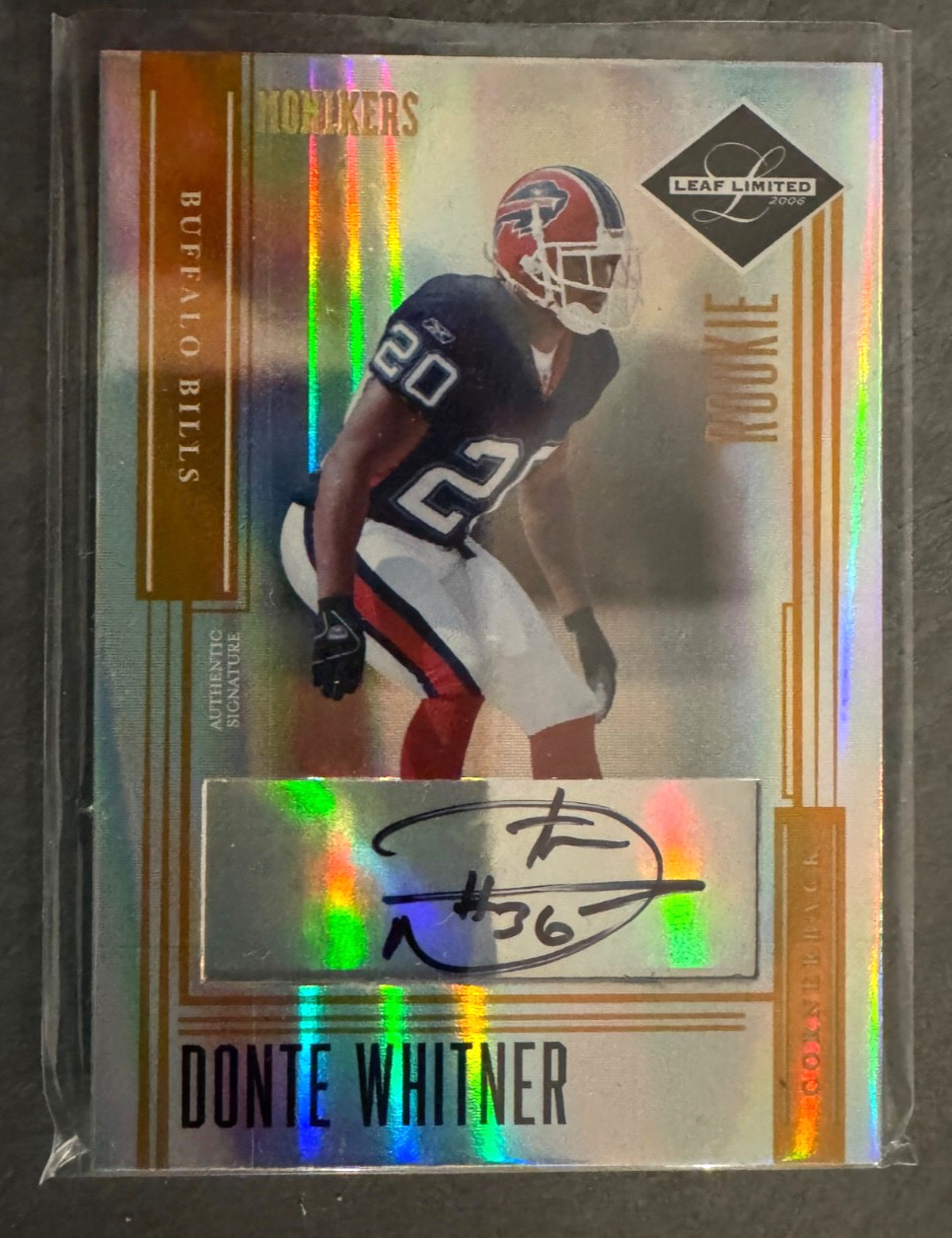 Donte Whitner Leaf Limited Monikers Autographs #185 Base
