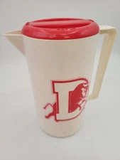 Vintage Durham Bulls Coca-Cola Red White Plastic Pitcher Drinkware 9.5"