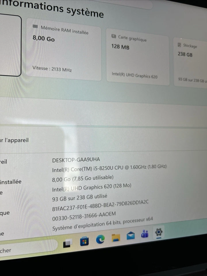 Lenovo ThinkPad X1 Yoga · i5-8250U · 8GB · 256GB, photo 3 sur 5