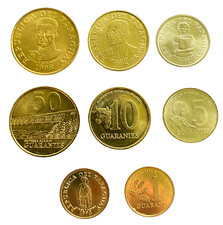 Paraguay 4 Coins Set UNC With Spots 1, 5, 10, 50  Guaranies World Coins