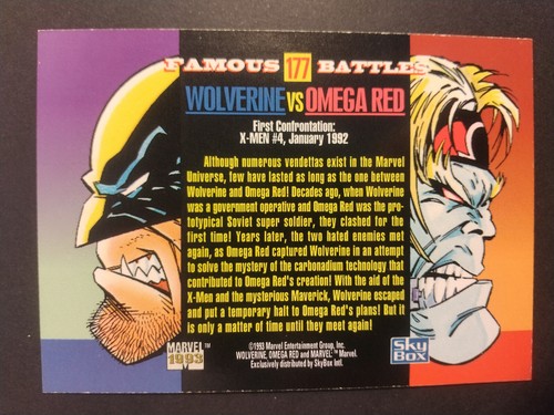 Skybox Trading Card Wolverine VS Omega Red #177 Marvel Famous Battles 1993 LP - Picture 2 of 2