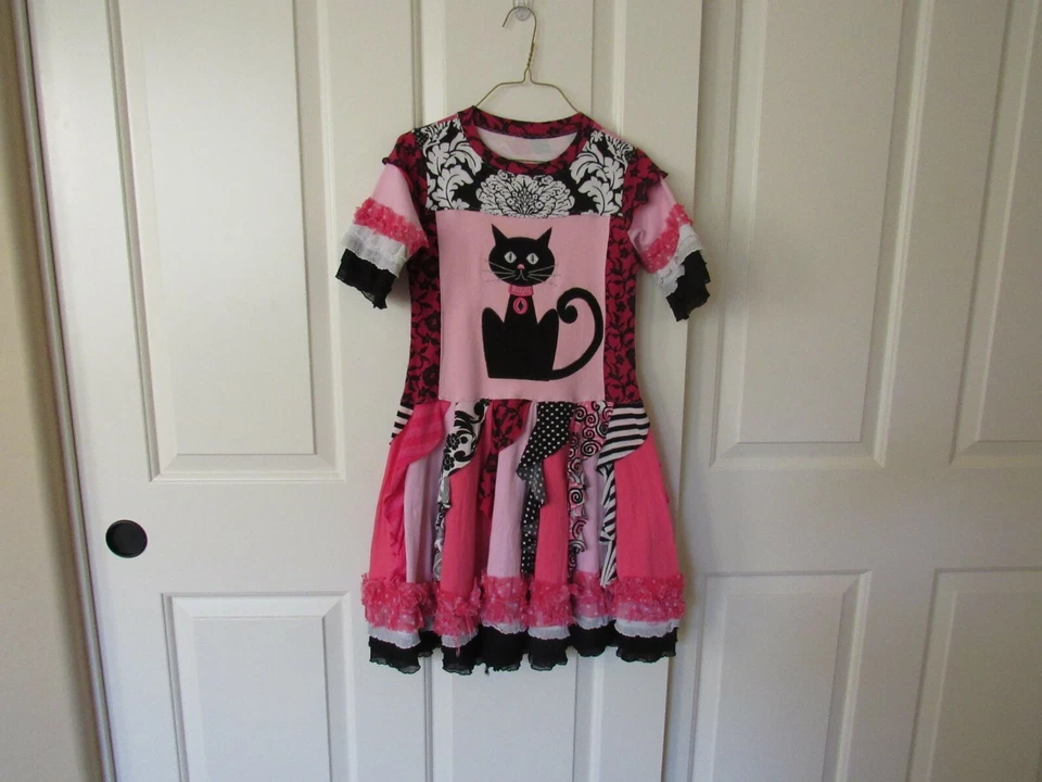 Vestido Boutique Custom 7 8 9 10 Cat Kitty ÚNICO EN SU CLASE Foto 2 de 4