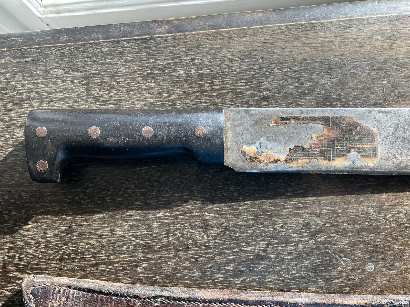 1942 Collins Legitimus WWII Machete W/1942 Milwaukee Saddlery Sheath