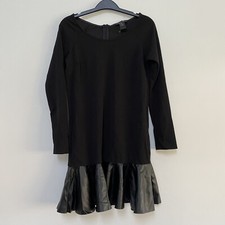 Aqua Women Black Flare Ruffle Cocktail Evening Mini Dress Small