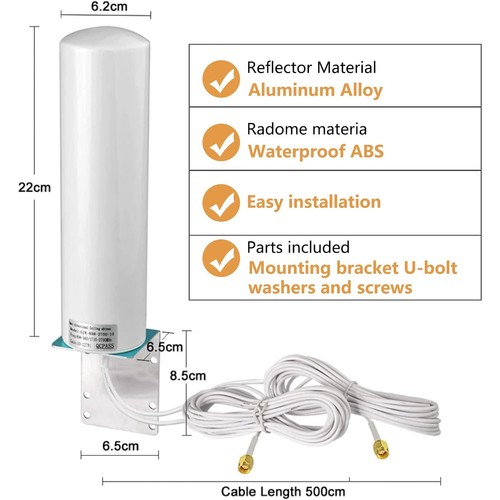 4G LTE-Signalverstärker-Antenne 12dBi TS9/SMA/CRC9-Stecker Halter Wasserdicht - Bild 10 von 12