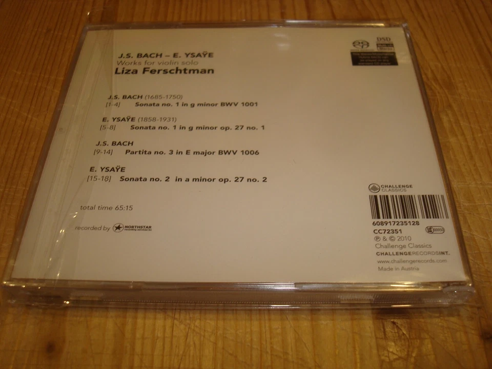 LIZA FERSCHTMAN Bach Ysaye Works for Violin Solo CHALLENGE SACD Signed Signiert - Bild 2 von 2
