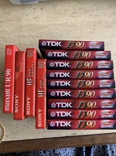 lot of 13 type 1 cassette Tapes. SONY, TDK, MAXELL