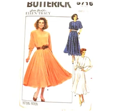 Butterick 5716 Pleated Dress Sewing Pattern Size 14 16 18 Ellen Tracy Ladies