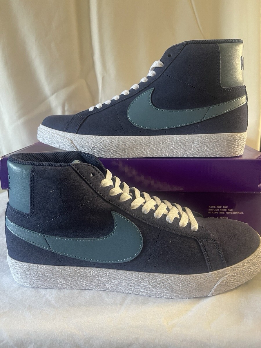 NIKE SB ZOOM BLAZER MID MIDNIGHT NAVY/NOISE AQUA SIZE 9 NEW  display picture 1