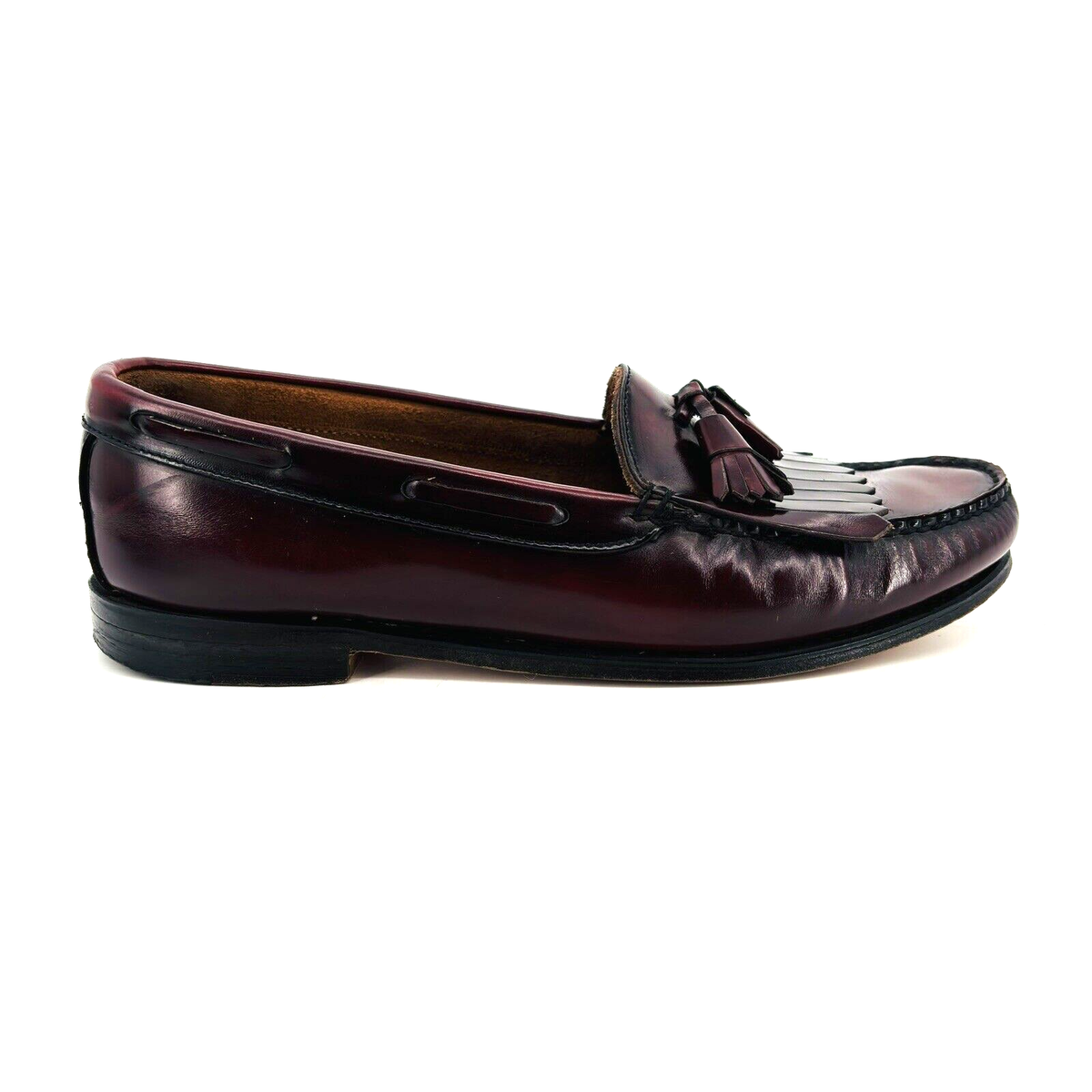 USA Made Mens 10.5 D GH Bass Weejuns Burgundy Leather Tassel  display picture 3