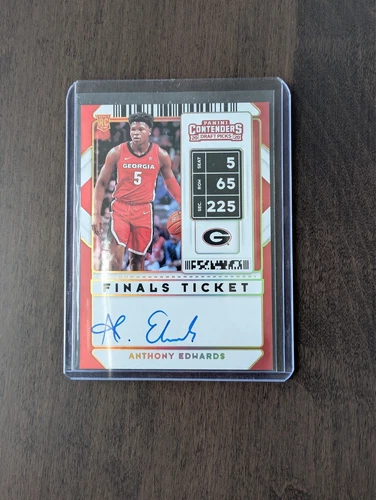 2020-21 Panini Contenders DP Anthony Edwards Finals Ticket Rookie RC Auto #'d /5