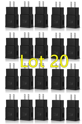 20PK Adaptive Fast Charging Wall Charger Adapter Fit Samsung GalaxyS7 S8 S9 S10e