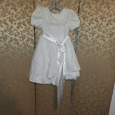 Unbranded White Floral Embroidered Eyelet Girl's Dress Size 3 4 5 Yrs Bust 24.5