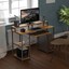 wood computer desk pc laptop table wrinting desk w/mutishelf home office study