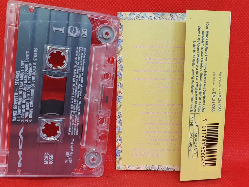 Nancy Griffith - Storms (1989) Cassette RARE (VG+) - Image 2 of 2